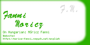 fanni moricz business card