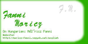 fanni moricz business card